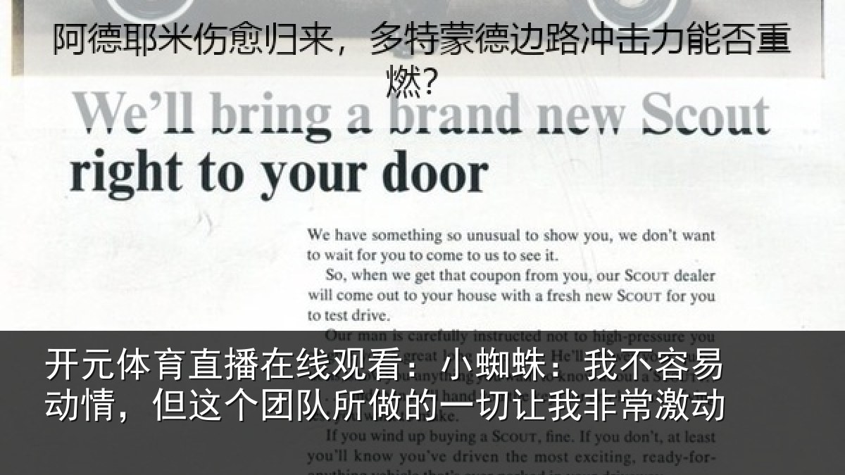 开元体育直播在线观看:小蜘蛛:我不容易动情,但这个团队所做的一切让我非常激动